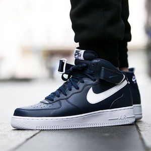 Nike Air Force 1 Mid (Midnight Navy & White)